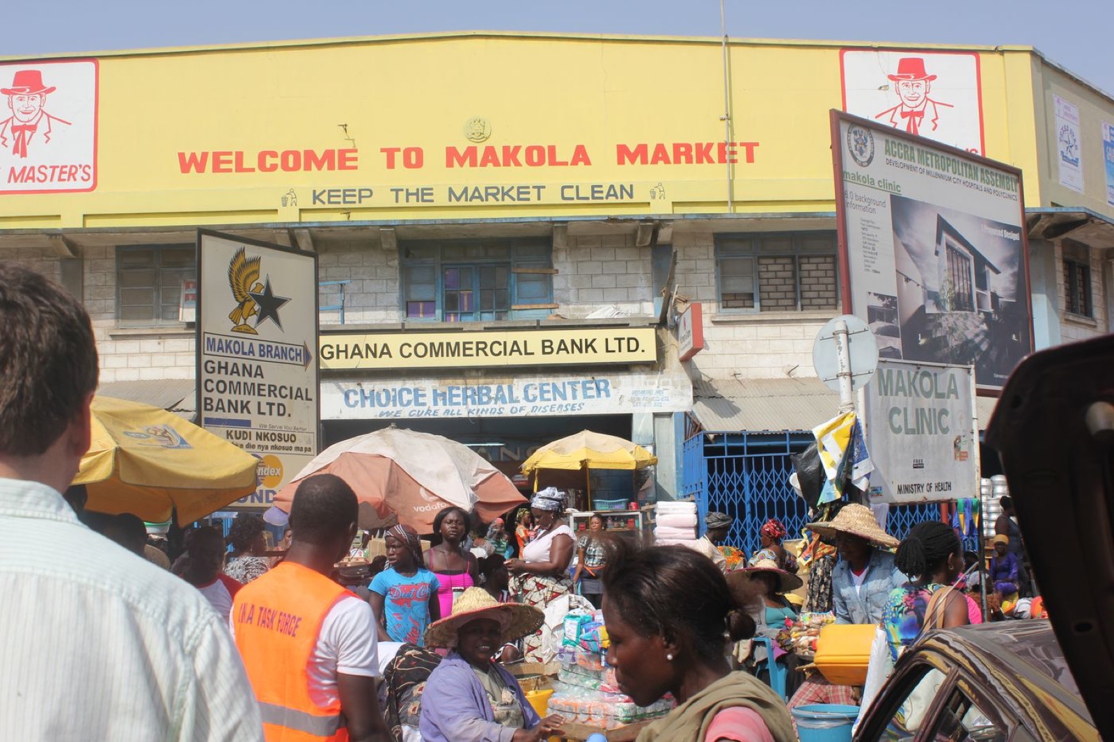 Entrance to Makola Market in central Accra